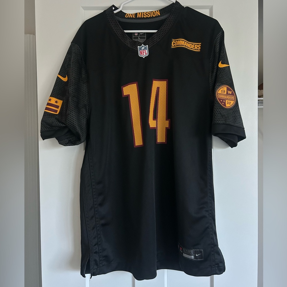 NFL Commanders Men's Black and Gold Commanders Jersey